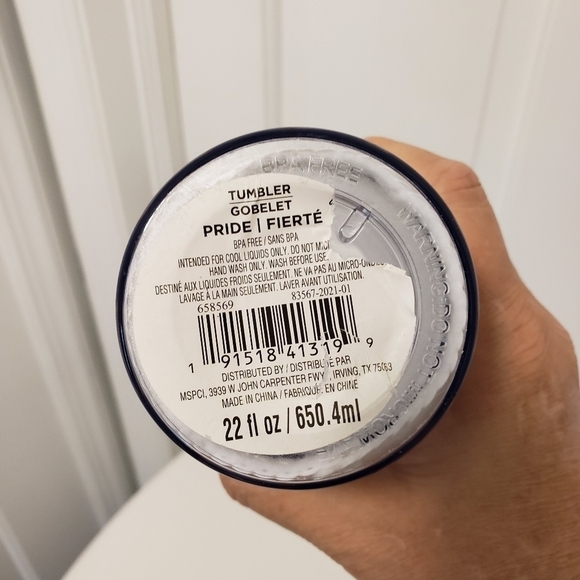 Tumbler/Goblet Pride Cold Beverage Tumbler w/lid 22 oz. - Picture 5 of 9